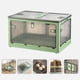 thumbnail image 3 of Caja de almacenamiento mayimx plegable con tapa y ruedas organizador de armario apilable transparente Verde, 3 of 9