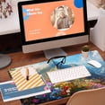 thumbnail image 5 of Large Gaming Mouse Pad for Desk, Watercolor Colorful Wildflowers Desk Mat, Flowers On Mountains Desk Pad, 31.5"x15.7" Extended Big Computer Mouse Pad with Non-Slip Base and Stitched Edge, 5 of 6