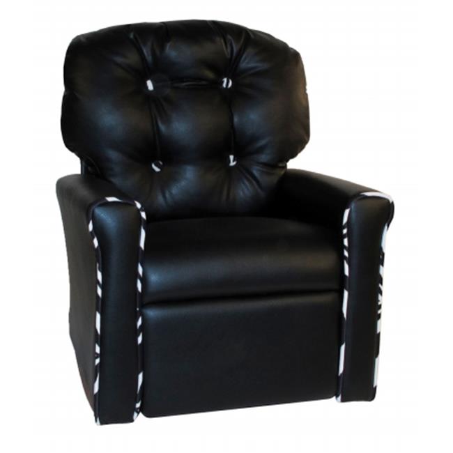 Dozydotes 18000 Kids Accent Rocker Recliner, Black Vinyl & Zebra