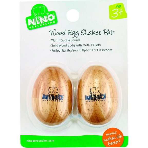 Nino Natural Wood Egg Shaker Pair, Small