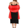 thumbnail image 4 of TRUBKH shawl wraps for women pashmina wraps for women Wrap and Shawl for Women shawl for formal dress summer shawl Shawls And For Evening Dresses Elegant Soft Silky Wedding Bridal Scarf Red 1 L, 4 of 5