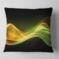 thumbnail image 2 of Designart 3D Gold Green Wave Design - Abstract Throw Pillow - 16x16, 2 of 5