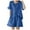 Blue, variant on APEXFWDT Women's Short Sleeve Pajama Sets M-3XL,Casual Cotton Linen Ruffle Shirt and Shorts with Pockets Crew Neck 2 Piece Lounge Sets