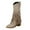Beige, variant on XIMIN Women Fringe Cowgirl Boots Knee High Boots Embroidered Cowboy Boots Stud Square Toe Mid Calf Western Boots with Chunky Heel Comfort Tall Western Boots