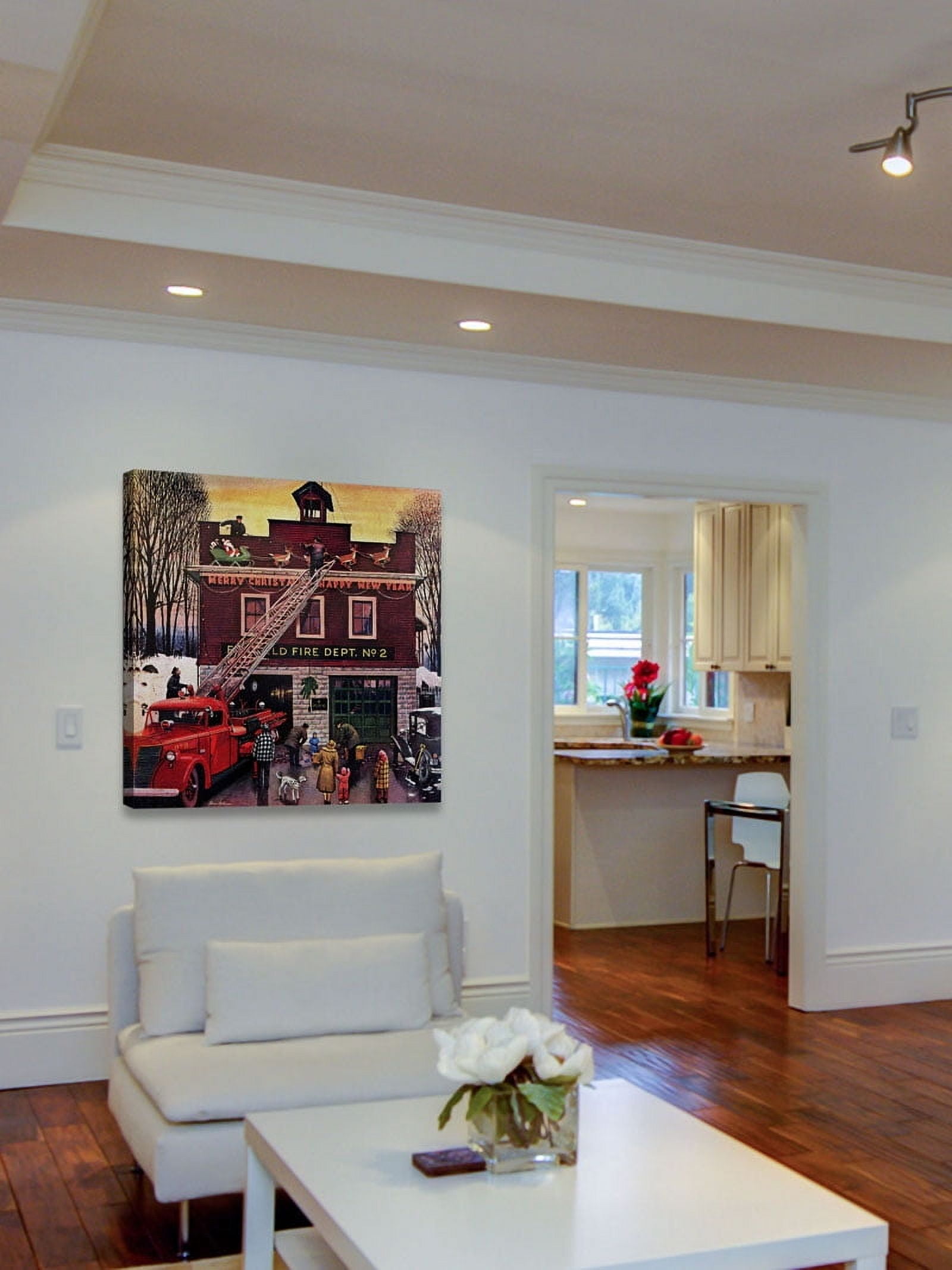 Marmont Hill "Christmas at the Fire Station" by Stevan Dohanos Painting Print on Canvas