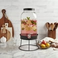 thumbnail image 3 of Mason Craft & More 3 Gallon (11 L) Glass Beverage Lemonade Drink Dispenser with Metal Stand Lid Top BPA Free Safe, 3 of 7