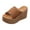 Brown, variant on Mostsola Platform Slippers for Women Slip on Sandals Cross Strap Wedges Heels Casual Summer Heels