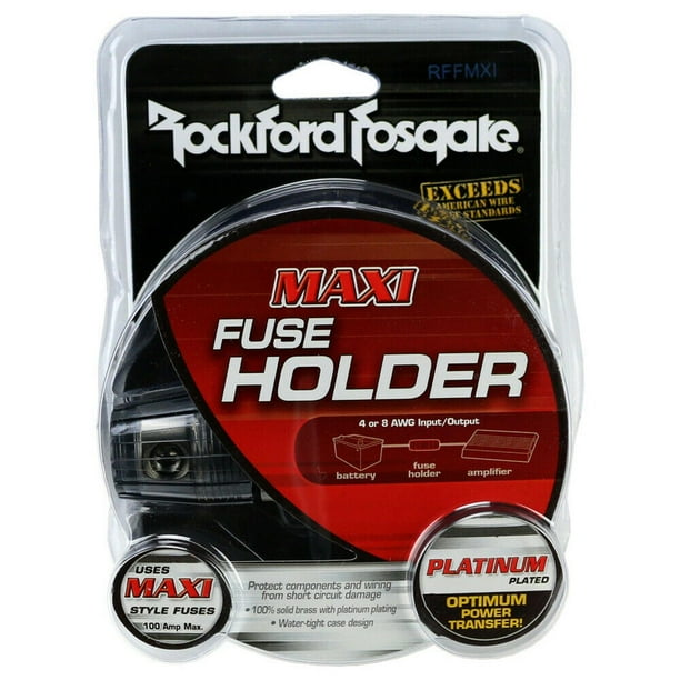 Portafusible MAXI en línea para amplificador Rockford Fosgate RFFMXI Calibres 4 u 8 AWG Entrada/Sali Rockford Fosgate RFFMXI