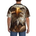 thumbnail image 3 of Susaid Funny Bald Eagle Print Men's Polo Shirts Button Down Short Sleeve Casual Summer Beach Vintage Shirts for Men-X-Large, 3 of 5