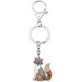 thumbnail image 4 of Llavero con diseño de zorro de dibujos animados de aleación esmaltada, bonito regalo de joyería para mujeres y niñas, bolso, 4 of 5