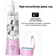 thumbnail image 3 of Licuadora portátil para jugos, batidos, jugos de frutas y verduras, batidora, 480 ml, sin BPA, mini licuadora USB para batidos rosa, 3 of 5