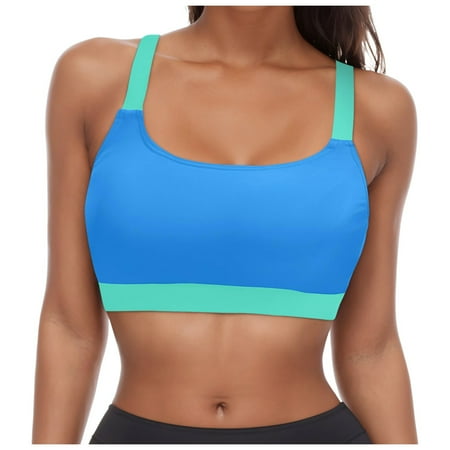 Gessp Bathing Suit Tops for Women Women Underwire Bikini Top Only Push Up Swim Top Bra Swimsuit Tops Padded Bathing Suit Top(Sky Blue L)