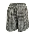 thumbnail image 3 of Lenpel Women's Shorts Trendy Summer Elastic High Waisted Wide Leg Plaid Lounge Shorts Casual Beach Shorts, 3 of 3