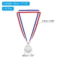 thumbnail image 2 of Uxcell Gold Award Medals, Blank  Style Winner Medals with Neck Ribbon, Silver 12Pcs, 2 of 7