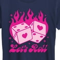 thumbnail image 3 of Instant Message - Lets Roll Pink Heart Dice - Women's Short Sleeve Graphic T-Shirt, 3 of 6
