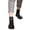 Black straight, variant on Waterproof PU Leather Slipper Socks for Women and Men Winter Warm Thick Fleece Lined Thermal Casual Home Carpet Socks