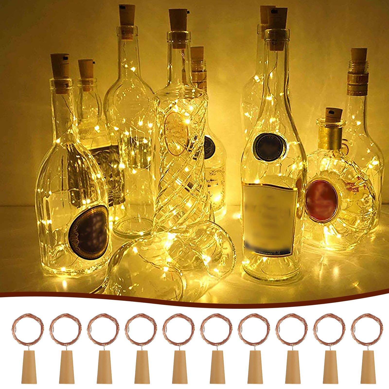 CHGBMOK Christmas Clearance 10pcs Bottle Stopper Lamp, Button Battery