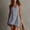 Gray, variant on QUNYINEY Sleeveless Womens Sun Dresses Summer Casual A Line Blue Cotton Mini Slip Dress V-Neck Loose Fit Tassel Dresses