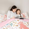 thumbnail image 5 of Catabedysis Floral ABC Print A 7-Piece Twin Bedding,Colorful Monogrammed Gifts Bedding Comforter Set,Pink Reversible For Girls, 5 of 7