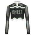 thumbnail image 6 of iiniim Girls Cheer Leader Team Uniform Ball Game Cheerleading Dance Long Sleeve Crop Top Silver 8, 6 of 7