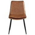 thumbnail image 2 of 19 Inch Dining Chair Brown Faux Leather Seat Black Tapered Legs Set of 2 - Saltoro Sherpi, 2 of 5