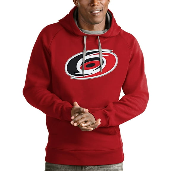 Men's Antigua Red Carolina Hurricanes Logo Victory Pullover Hoodie