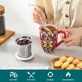 thumbnail image 2 of Vancasso Tea Mug with Infuser and Lid, 18 oz Loose Leaf Tea Cup with Strainer, Ceramic Coffee Mug for Tea, Coffee, Microwave & Dishwasher Safe, 2 of 10