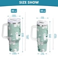 thumbnail image 3 of 40 oz Insulated Stainless Steel Tumbler Double Wall Stainless Steel Tumbler with 2-Way Drinking Cute Cartoon Llama Pattern, 3 of 9