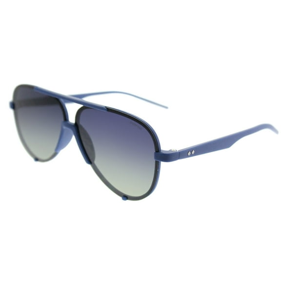 Polaroid Plastic Unisex Aviator Polarized Sunglasses Blue 60mm Adult