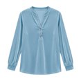 thumbnail image 4 of Ruimatai Womens Long Sleeve Henley Blouses Velvet Loose Dressy Casual Shirts, 4 of 6