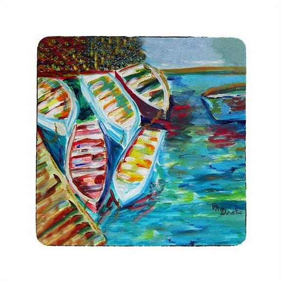 Betsy Drake CT1142 Six Rowboats Coaster - Set of 4