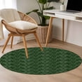 thumbnail image 4 of Round Area Rug 3 Ft, Dark Green Gold Floral Washable Non-Slip Circle Carpet for Living Room/Bedroom, Modern Abstract Art Spring Flowers Low-Profile Small Floor Mats Collection Rugs for Indoor, 4 of 8