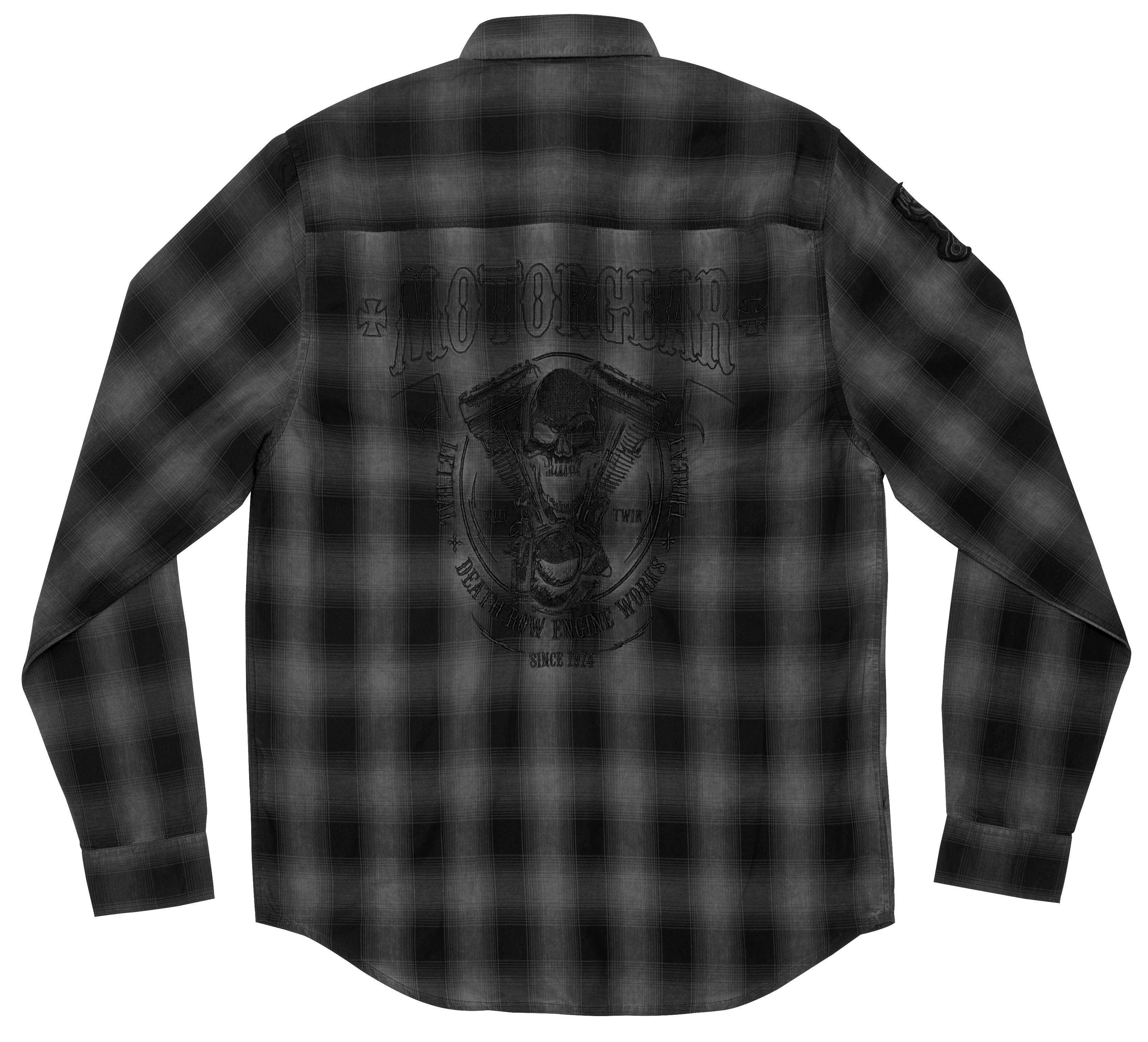 Lethal Threat Motorgear Death Row Button Up Mens Long Sleeve Work Shirts 