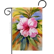 Angeleno Heritage G135547-BO Hibiscus Floral Double-Sided Decorative Garden Flag, Multi Color