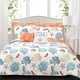 thumbnail image 1 of Coastal Reef Feather Edredón Azul / Coral Juego de 7 piezas King Lush Decor 16T002241, 1 of 2