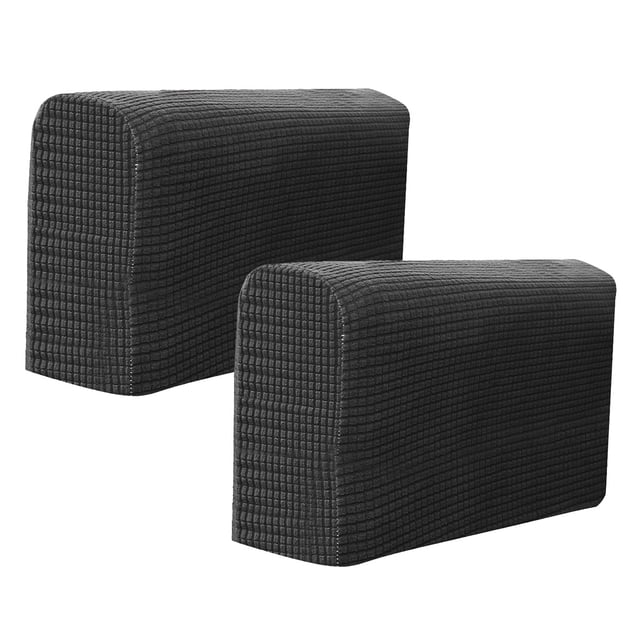 MasteelfCA 2pcs Universal Elastic Sofa Armrest Cover Simple Sofa Side Towels Protective Cloth for Home Office (Black)