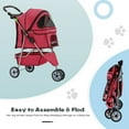 thumbnail image 7 of Bestpet 3 Wheel Collapsible Pet Stroller, Red, 7 of 7