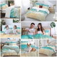 thumbnail image 5 of 3 Piece Teal Beach Duvet Cover Set Full Size, Microfiber Comforter/Quilt Cover with Corner Ties and 2 Pillowcases, Summer Ocean Coastal Nautical Seaside All Season Soft Bedding with Zipper Closure, 5 of 8