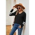 thumbnail image 2 of XCHQRTI Splicing Color Women Blouse Shirt Fall Tops Trendy Shirt Long Sleeve Casual Work Tops with Splicing Design, 2 of 4