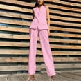 thumbnail image 2 of Women's Sleeveless Business Suits, Two Piece Outfits Summer Fashion Button V Neck Vests Blazer and Wide Leg Pants Sets Cute Two Piece Outfits for Lady XL, 2 of 7