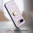 thumbnail image 3 of For Google Pixel 9A SPLENDID Diamond Glitter Ornaments Engraving Case Cover - Good Luck Floral Purple, 3 of 3