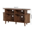 thumbnail image 4 of Large Round Record Player Stand with Charging Station & USB Ports, Record Storage Cabinet, 4 of 7