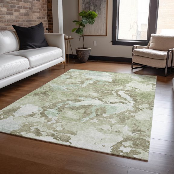 Addison Rugs Machine Washable Indoor/ Outdoor Abstract Glam Chantille Rug 10' x 14' - Aloe