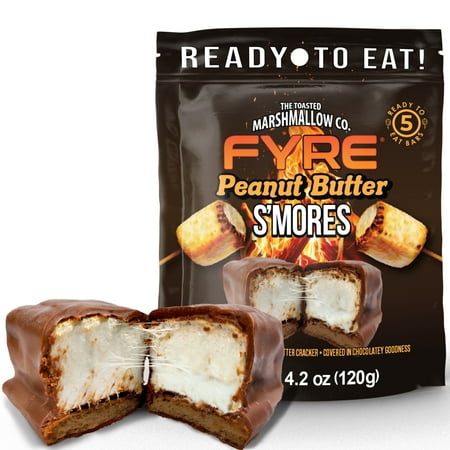 Fyre S'mores Ready to Eat Authentic Chocolate Peanut Butter Marshmallow Smores, 4.2 oz, 5 Count Bag