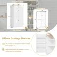 thumbnail image 4 of 71''Farmhouse Kitchen Pantry Cabinet,Freestanding Kitchen Pantry with 8 Door Shelves,Large Cupboard Storage Cabinet with 2 Built in Drawers,3-Heights Adjustable Shelves,for Kitchen,Dining Room,White, 4 of 7