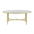 thumbnail image 2 of Ergode Coffee Table - Exquisite Traditional Style with White Marble Top and Gold Metal Legs - Add Sophistication to Your Living Room or Home Office - Easy Assembly - Transform Your Space with Opulence, 2 of 3