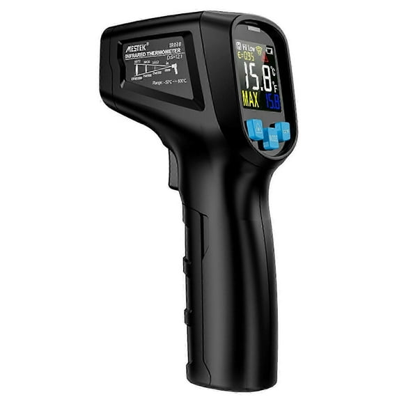 MESTEK -50~600 Handheld Non-contact Digital LCD Infrared Thermometer Industrial IR Temperature Tester Pyrometer with Adjustable Emissivity