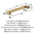 thumbnail image 3 of Amerock Rift 5-1/16 inch Center-to-Center Champagne Bronze Cabinet or Furniture Pull, 10 Pack, 3 of 4