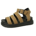 thumbnail image 6 of Mostsola Platform Sandals for Women Casual Peep Toe Slingback Flats Ankle Strap Gladiator Sandals, 6 of 8