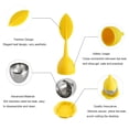 thumbnail image 5 of Yellow Leaf Tea Infuser Stainless Steel Ball Herbal Spice Filter Diffuser Silicone Tea Infusers, 5 of 5